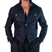 Abito Cropped Sartoriale in Alcantara Nera | Juri Carissimi