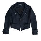 Giacca Cropped Sartoriale in Alcantara nera | Juri Carissimi