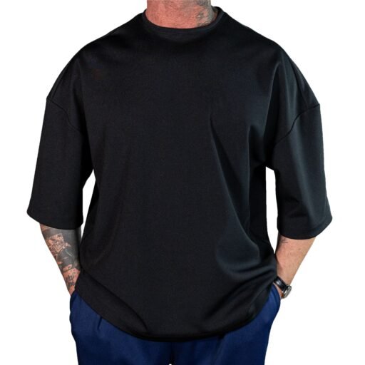 T-Shirt Oversize Nera in Cotone premium